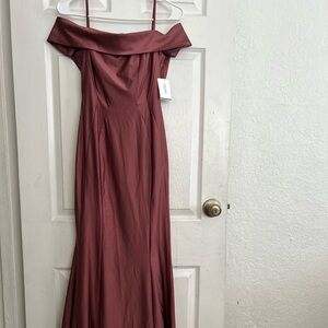 Davids Bridal Elegant Off-Shoulder Dress